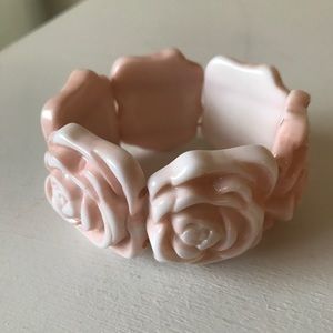 Chunky Pink Rose Bracelet